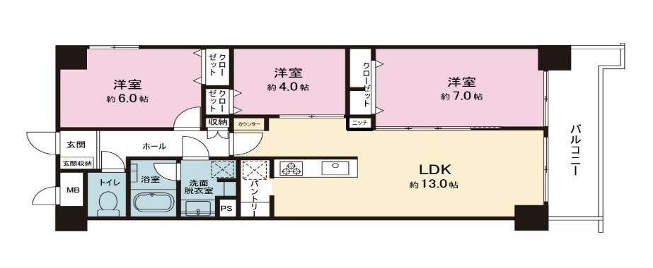 ライオンズマンション三郷第五304 間取り