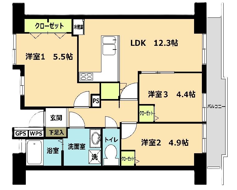 美浜東エステート6号棟701 間取り
